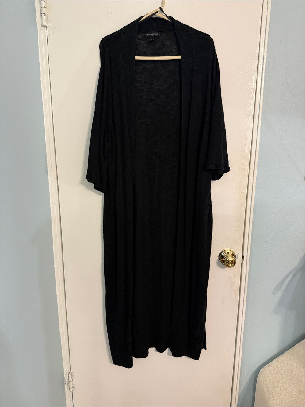 Banana Republic Black Long Open-Front Cardigan